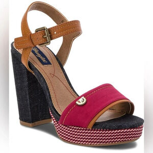 Wrangler Sunset Alicia Denim Espadrille Sandals Open Toe Size 8.5 (39Eu)